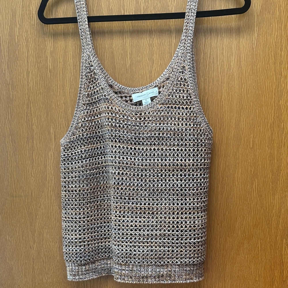 Treasure Bond Sleeveless Knit Tank Top - Beige Mosaic